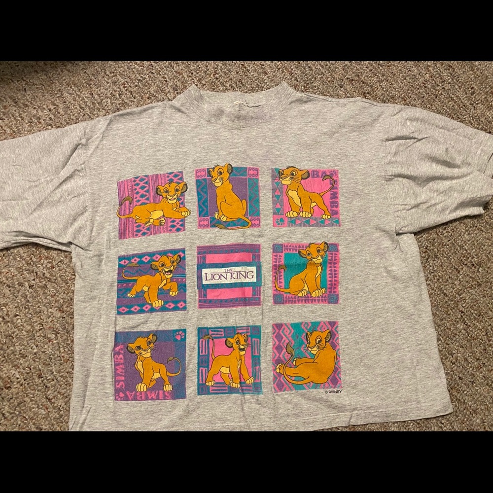 Vintage Lion King Shirt Grey See Dims